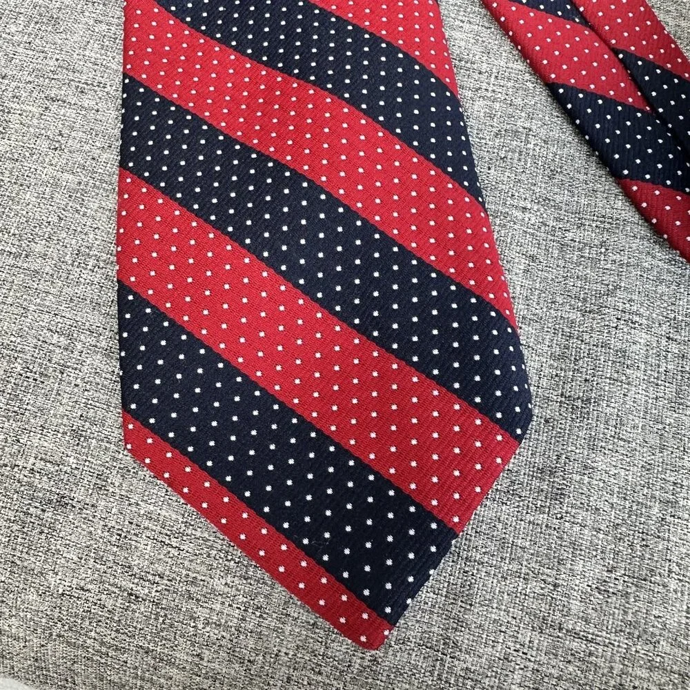Vintage Tie Andhurst Mens Necktie Red White Blue Diagonal Mod Patriotic
